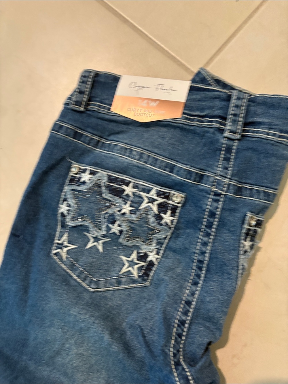 NWT 14W copper flash jeans cute star pocket 1930 - Picture 4 of 6